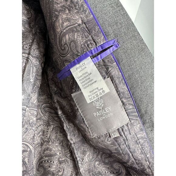 Paisley Of London Boy Blazer Gray Two Button Size 12 - Picture 3 of 6